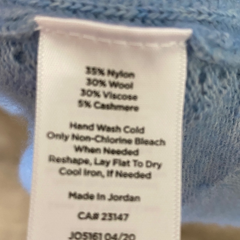 Talbots Wool Cashmere Blend V Neck Soft Blue Sweater size XL - Picture 4 of 7